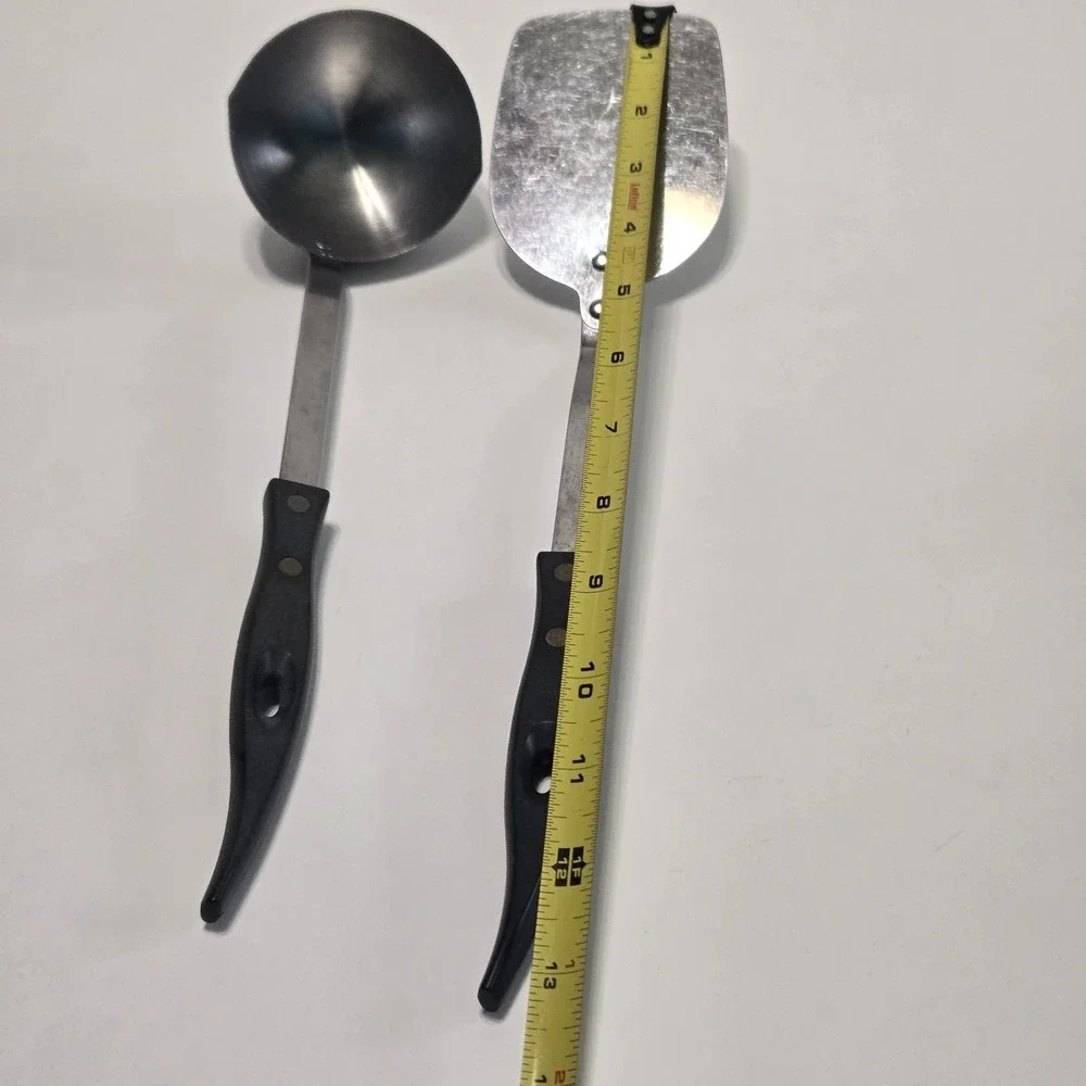 Vintage‎ Stanley Stainless Spatula Spoon Ladle Black Handle Kitchen Utensil Set